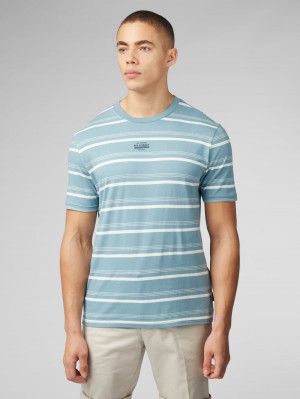 Ben Sherman Fine Stripe T-Paita Sininen | 6492-SPLDA