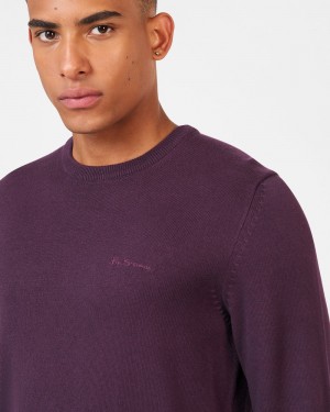 Ben Sherman Signature Crewneck Neuleet Violetit | 8729-EVAXP