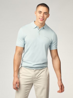 Ben Sherman Signature Short Sleeve Polo Neuleet Sininen | 9561-JWIZA