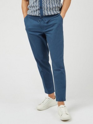 Ben Sherman Signature Slim Taper Linen Housut Sininen | 4893-YGINP