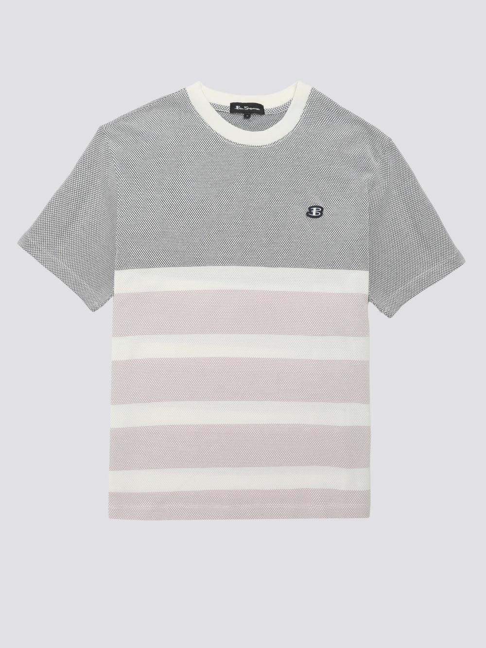 Ben Sherman B by Ben Sherman Textured Block Stripe T-Paita Laivastonsininen | 0183-GYJSE