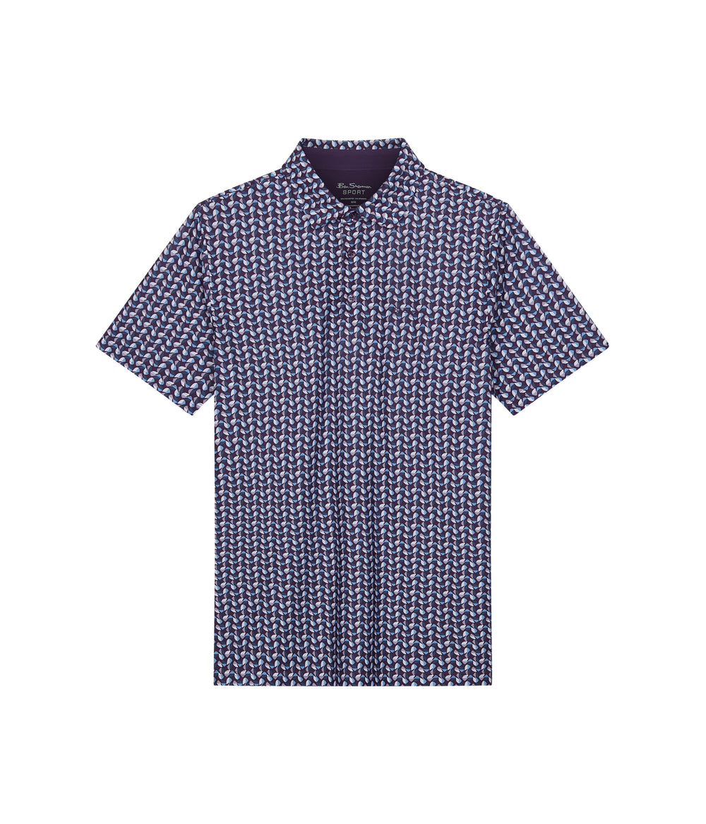 Ben Sherman Bauhaus Geo Tech Jersey Sports Fit Pikeepaita Violetit | 5802-QSCNP