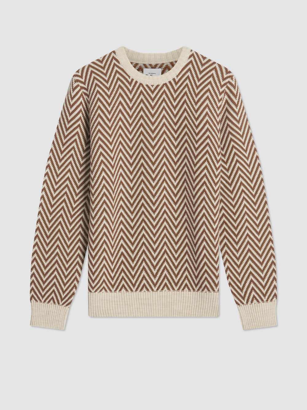 Ben Sherman Chevron Jacquard Crewneck Neuleet Valkoinen | 6250-MSTVC