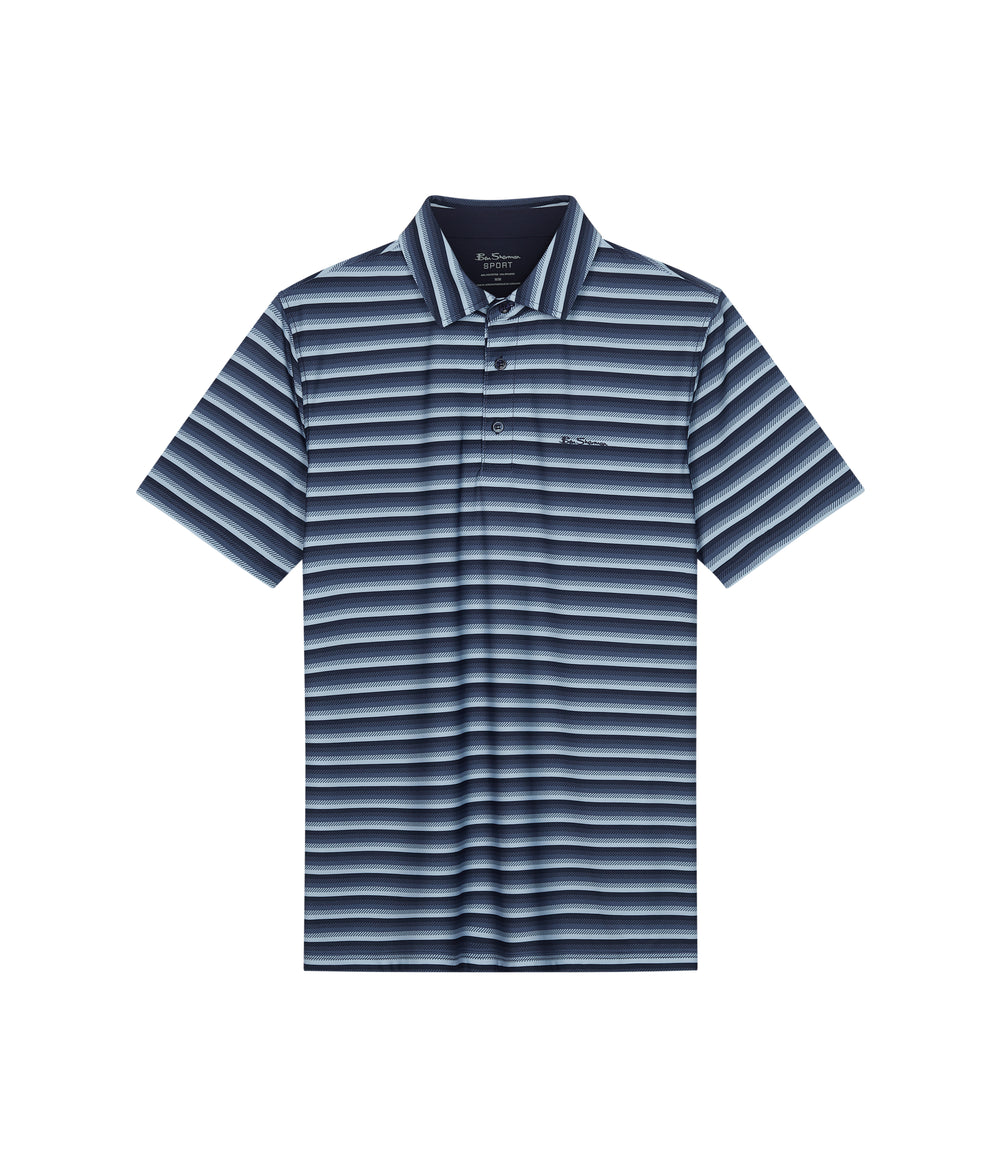 Ben Sherman Multi Stripe Tech Jersey Sports Fit Pikeepaita Laivastonsininen | 7135-NUERO