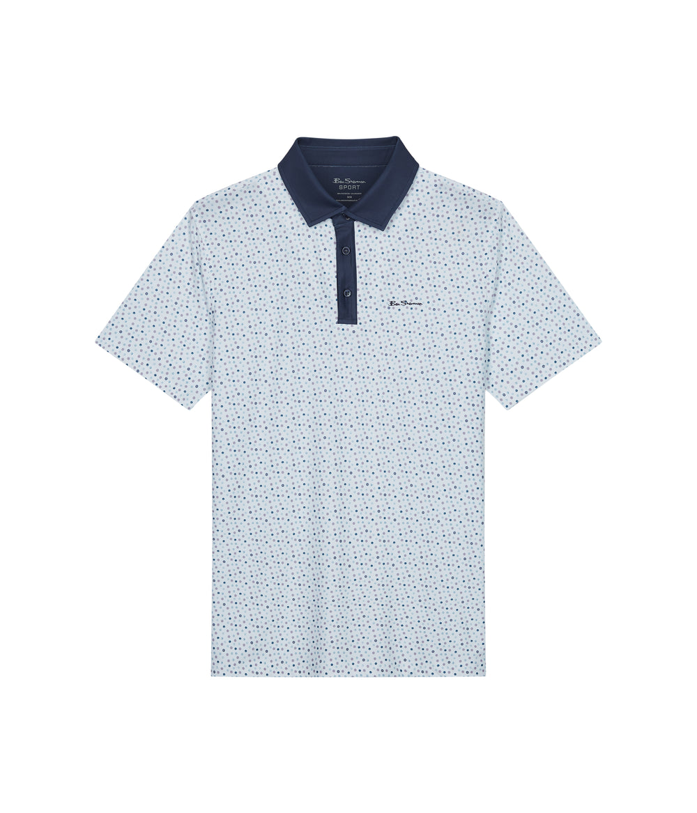 Ben Sherman Polka Dots Tech Jersey Sports Fit Pikeepaita Valkoinen | 3094-GSQFA