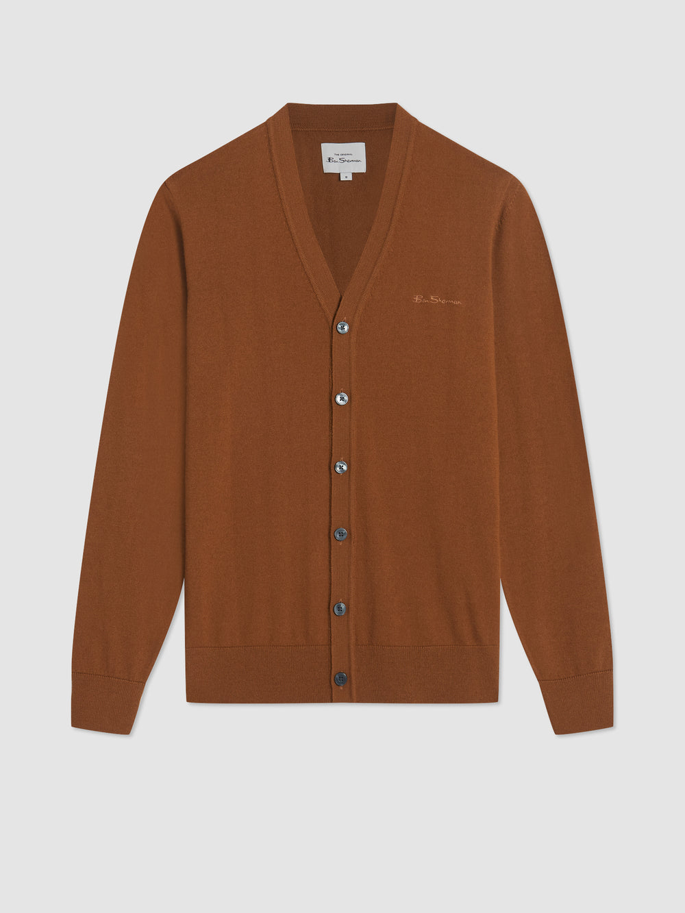 Ben Sherman Signature Merino Cardigan Neuleet Ruskea | 2618-KPBZJ