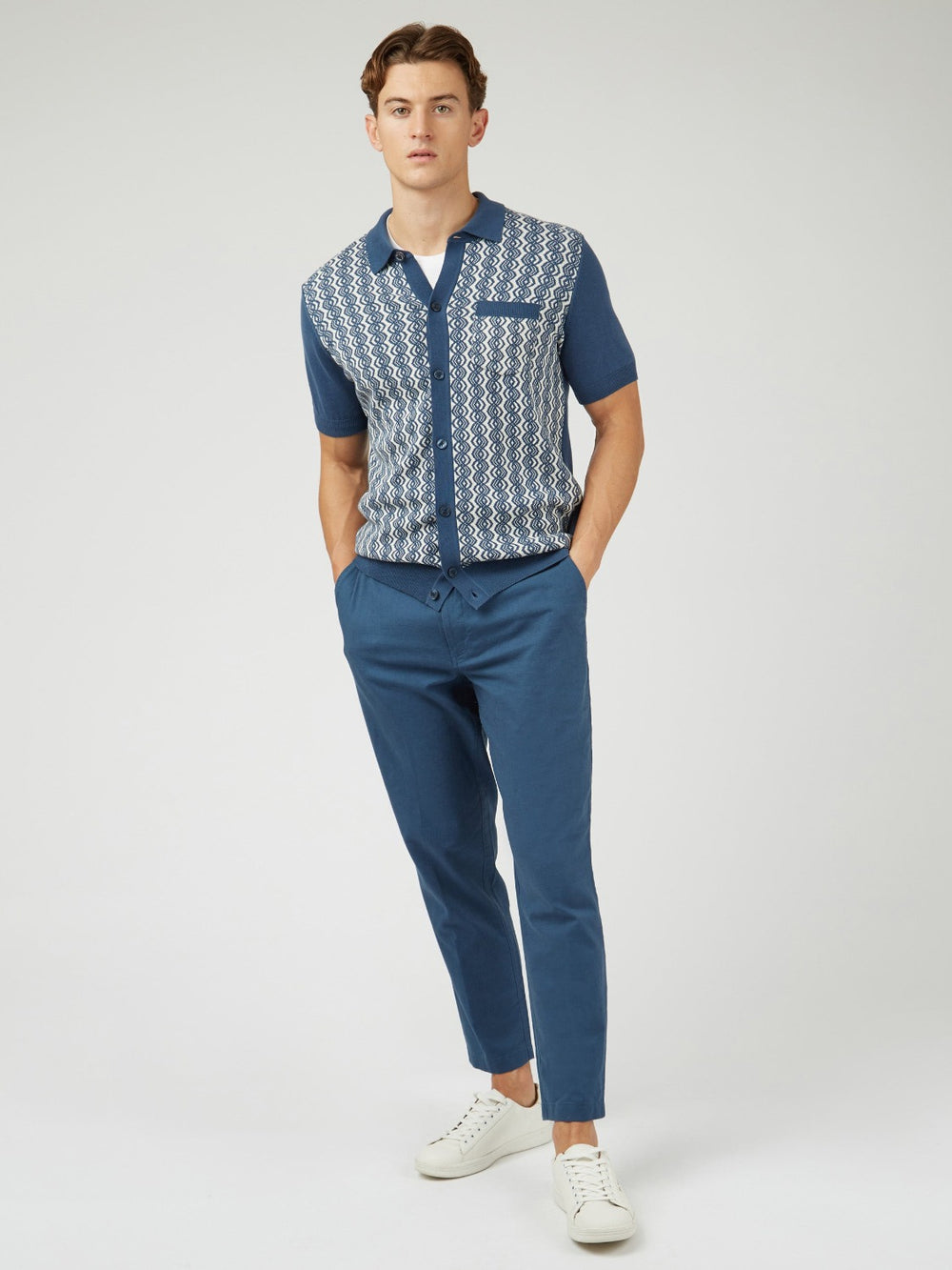 Ben Sherman Signature Slim Taper Linen Housut Sininen | 4893-YGINP