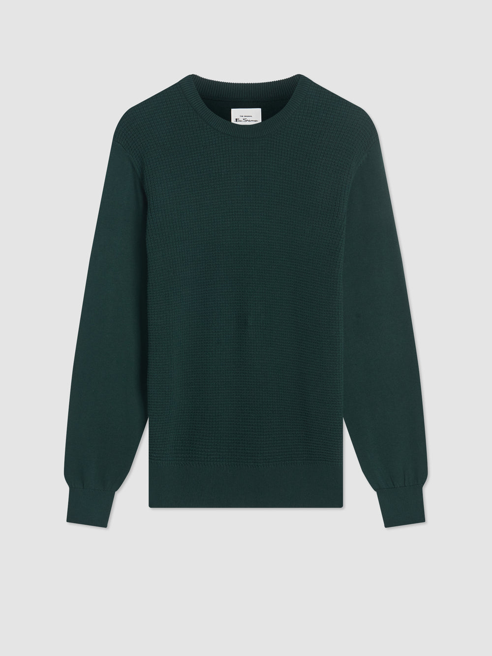 Ben Sherman Textured Crewneck Neuleet Tummanvihreä | 6235-BZHMX